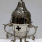 Greek Orthodox Christian Brass Vigil Oil lamp - Silver