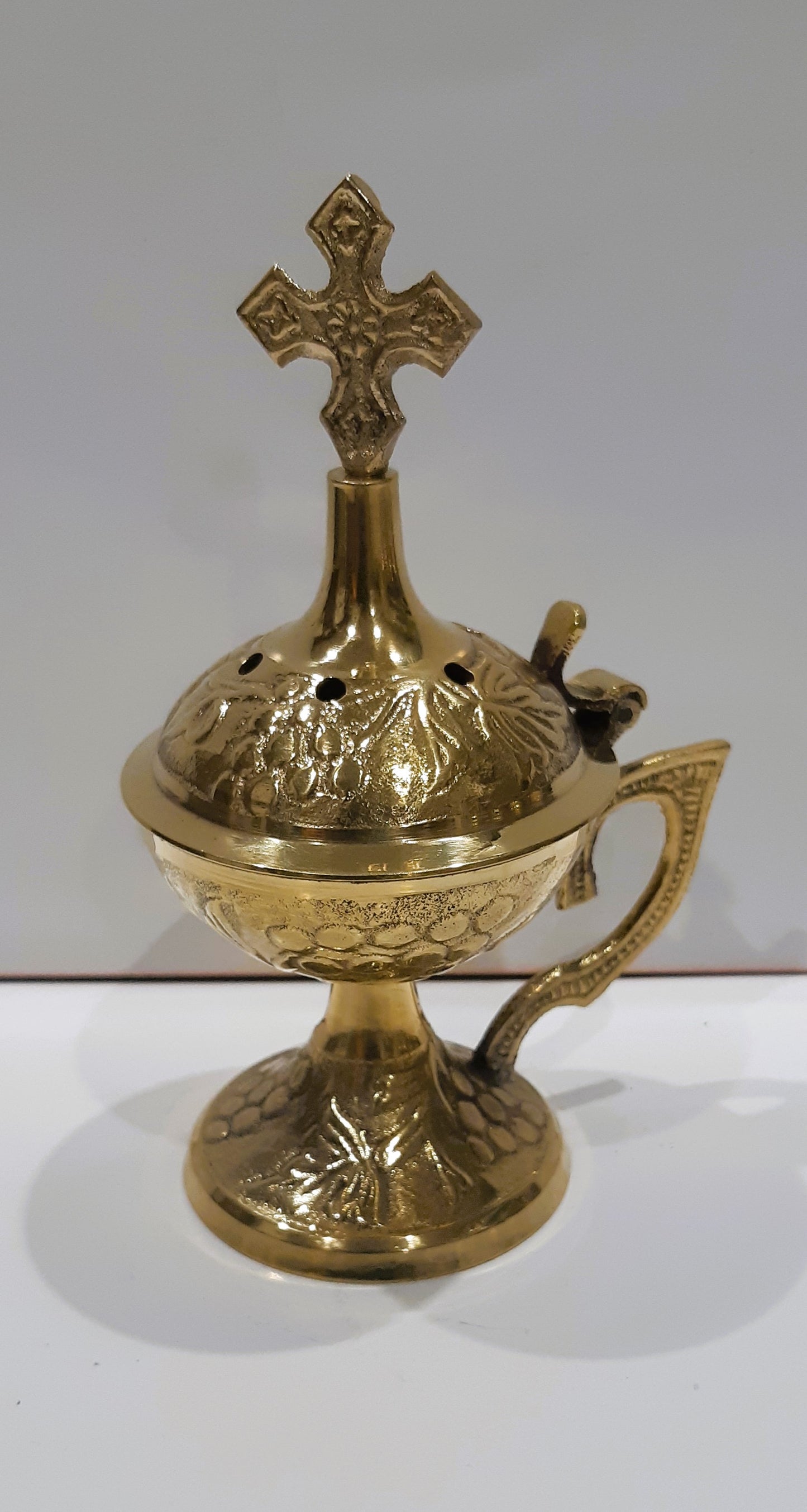 Christian Brass Resin Incense Burner - Greek Orthodox Censer