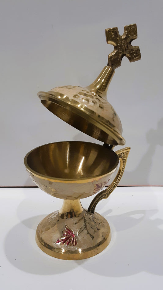 Byzantine Brass Censer with Enamel Coating